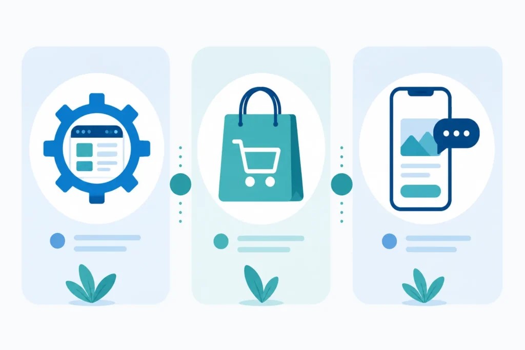 Comparación visual de plataformas para crear una tienda en línea